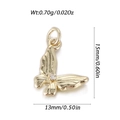 Golden butterfly charm with clear zircon inlay, 15x13mm mini jewelry pendant accessory - Gold Butterfly (YSN195-01)