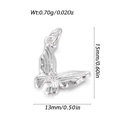 Mini silver butterfly pendant with embossed wings and open ring for DIY jewelry making - Silver Butterfly (YSN195-02)