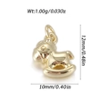 Golden rocking horse mini pendant for DIY jewelry with precise 12mm x 10mm dimensions - Gold Rocking Horse (YSN195-03)