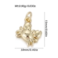 Golden crab charm pendant for DIY bracelets and necklaces, 15mm by 10mm size - Gold Crab 1 (YSN195-07)