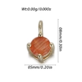 Minimalist copper pendant with orange zircon gemstone and gold-plated 4-prong setting - Round Orange Red Gem (YSN211-04)