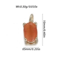 Pendentif mini pierre œil de chat orange avec fermoir doré pour création de bijoux - Gemme Orange Ovale (YSN211-08)