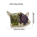 Pendentif en zircon vert et violet dimensions 10x8mm pour création de bijoux DIY - Gemme Bicolore Rect Verte & Poire Violette (YSN211-17)