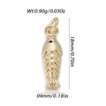 Golden fish charm with detailed scale texture for DIY jewelry making, 18mm height - Gold Fish (YSN195-13)