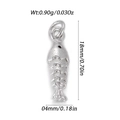 Silver fish charm pendant with scale texture for DIY jewelry making, 18mm length - Silver Fish (YSN195-14)