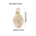 Miniature golden conch shell pendant in oval frame with dimensions and weight labels - Gold Conch 1 (YSN195-17)