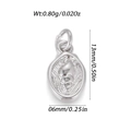 Miniature 925 silver oval conch pendant for DIY jewelry 13mm by 6mm size detail - Silver Conch 1 (YSN195-18)