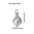 Silver conch shell charm with detailed spiral texture for DIY jewelry and necklaces - Silver Conch 2 (YSN195-20)