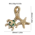Macro view of ocean charms showing turtle and starfish with 30mm x 30mm dimensions - Starfish Turtle Style (DBN167-01)