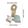Detailed view of turtle and blue shell ocean charms with size specifications - Shell Turtle Style (DBN167-02)