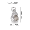 Silver conch shell charm pendant for DIY bracelets with dimensions and weight specs - Silver Conch 3 (YSN195-22)