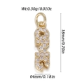 Golden 2024 pendant with pave-set crystals for DIY necklaces and handmade jewelry - Year Number Style (YSN200-01)