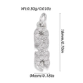 Silver 2024 pendant charm with crystal pavé setting for DIY jewelry making - Year Number Style (YSN200-02)