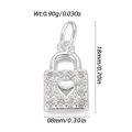 Silver heart padlock pendant with clear zirconia stones and 18mm height measurement - Heart Padlock Style (YSN200-04)
