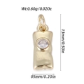 Colgante rectangular dorado con circón blanco y medidas para creación de joyería DIY - Estilo Almohada de Strass (YSN200-05)
