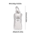 Colgante rectangular de metal plateado DIY con gema clara que mide 13mm por 5mm - Estilo Almohada de Strass (YSN200-06)