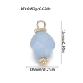 Lichtblauwe natuurstenen hanger met gouden oogje en afmetingen van 13 mm bij 6 mm - Lichtblauwe Gefacetteerde Edelsteen Stijl (YSN202-04)