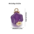 Paarse zeshoekige natuursteen hanger met gouden metalen kap voor doe-het-zelf sieraden - Paarse Zeshoekige Kolomstijl (YSN202-05)