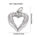 Colgante de corazón hueco con textura de plumas plateado y medidas exactas - Estilo Corazón de Plumas (YSN200-08)