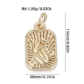 Colgante rectangular bañado en oro con mano y luna creciente para crear bisutería - Estilo Mano Sosteniendo Luna (YSN200-09)