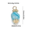 Blauw-wit gestreepte natuurstenen hartvormige hanger met goudkleurige basis 13mm - Blauw Wit Gestreepte Edelsteen Stijl (YSN202-07)