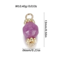 Roze gefacetteerde natuursteen cilinder hanger met gouden kralen, maat 13mm bij 6mm - Roze Paarse Gefacetteerde Stijl (YSN202-09)