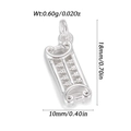 Silver abacus mini charm with polished finish and precise size measurements - Silver Abacus (YSN201-04)