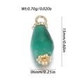 Groene druppelvormige steen hanger met gouden bloemkapje voor DIY-sieraden - Druppelvormige Groene Edelsteen Stijl (YSN202-10)