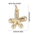 Mini five-petal flower pendant in 14k gold plated brass with six zircon stones - Gold Rhinestone Flower Style (YSN198-05)