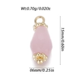 Gefacetteerde roze steen druppel hanger met gouden metalen oog, 15mm bij 6mm - Roze Druppelstijl (YSN202-11)