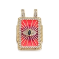 Goldener Tarot-Anhänger mit roter Emaille, Evil-Eye-Element und mikro-gefassten Zirkonia - Roter Böser Blick (3)