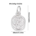Colgante ovalado vintage de plata con relieve de rosa y texto para joyería artesanal - Estilo Rosa Ovalada Grabada (YSN200-14)