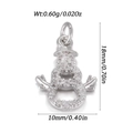 Sparkling silver snowman pendant with clear cubic zirconia in 18mm by 10mm size - Silver Snowman (YSN201-06)