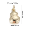 Polished gold gourd pendant with dimensions 13mm by 8mm and 0.90g weight specification - Gold Gourd (YSN201-07)