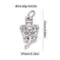Colgante de flor plateada con detalles de pétalos y tallo para joyería DIY - Estilo de Pequeña Flor Minimalista (YSN200-16)
