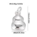 Polished silver gourd mini pendant charm with measurement specifications 0.90g weight - Silver Gourd (YSN201-08)