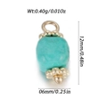 Turquoise cilinder hanger met gouden bloemkapjes en ring voor doe-het-zelf sieraden - Turkoois Vat Stijl (YSN202-14)