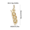 Miniature golden pea pod charm pendant with three beads and dimensions of 18mm by 5mm - Gold Pea Pod (YSN201-09)