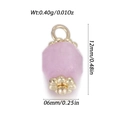 Roze edelsteen hanger met gouden bloemenbasis voor het maken van sieraden - Gefacetteerde Roze Kralenstijl (YSN202-15)