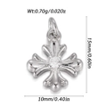 Mini silver cross pendant with clear cubic zirconia inlay and 15mm height detail - Silver Vintage Cross Style (YSN198-12)