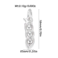 Silver pea pod pendant 18mm x 5mm with three round peas and closed loop attachment - Silver Pea Pod (YSN201-10)