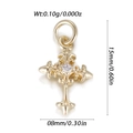 Mini golden cross pendant with zircon inlay and Fleur-de-lis baroque style details - Gold Baroque Cross Style (YSN198-13)