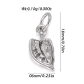 Colgante hoja monstera plateada 18mm x 6mm para collares y pulseras artesanales - Estilo de Hoja de Monstera (YSN200-20)