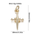 Mini 14k gold plated cross pendant with abacus bead accents and size specifications - Gold Spiked Cross Style (YSN198-15)