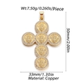 Golden Virgin Mary cross pendant with white cubic zirconia and copper dimensions data - Virgin Mary Pave Cross (YSN049-04)