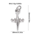 Religious mini cross pendant in 14k gold plated copper with zircon accents, 18x8mm size - Silver Spiked Cross Style (YSN198-16)