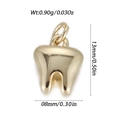 Colgante de diente en metal dorado con medidas para creación de joyas artesanales - Estilo de Diente Realista (YSN200-23)