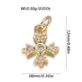 Mini 14k gold plated cross pendant with zircon stones showing 12mm height and 8mm width - Gold Mini Rhinestone Cross (YSN198-17)