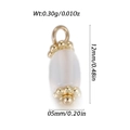 Witte ovale natuurstenen hanger met goudkleurige details en afmetingen van 12mm - Witte Transparante Ovale Stijl (YSN202-21)