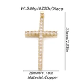 Golden religious cross pendant with clear cubic zirconia stones and size 55mm specifications - Full Pave Cross (YSN049-06)